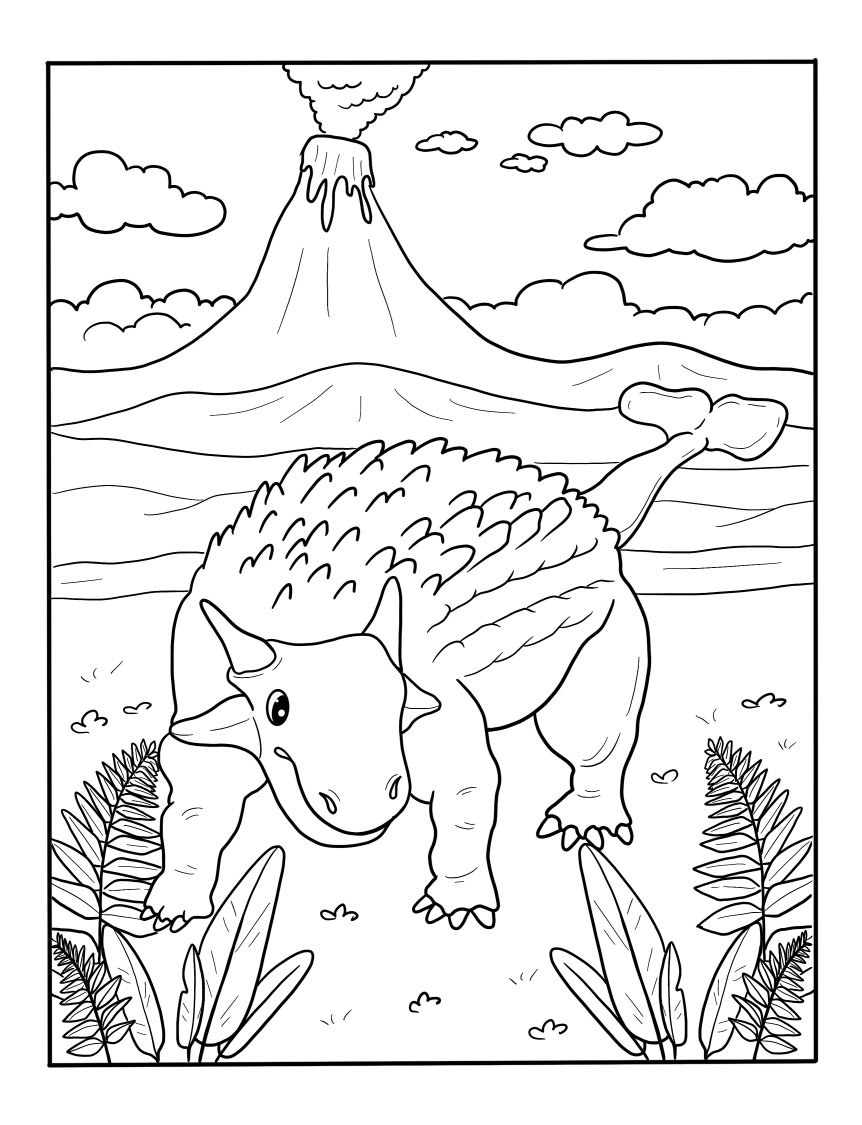 Realistic dinosaur coloring pages