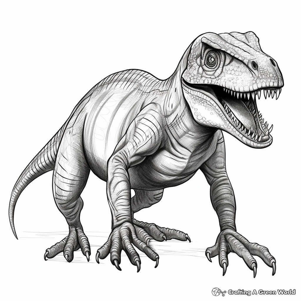 Realistic dinosaur coloring pages