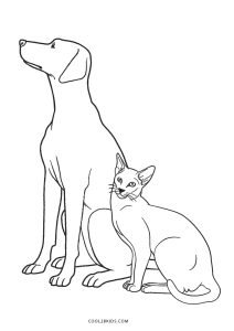 Free printable cat and dog coloring pages for kids