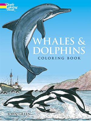 Whales and dolphins coloring book dover sea life coloring books john green books