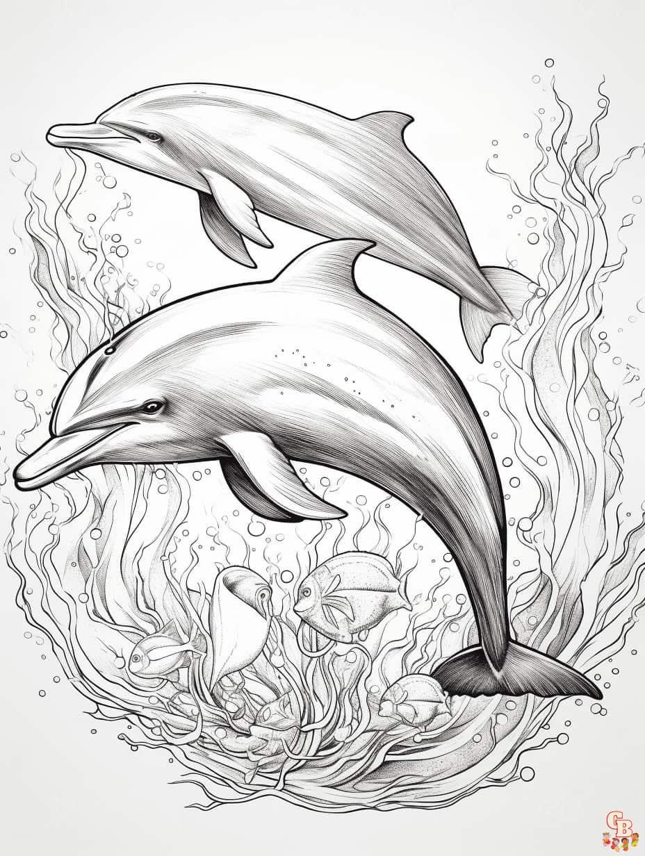 Discover the best collection of dolphins coloring pages