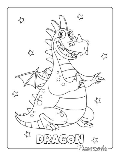 Free dragon coloring pages for kids adults