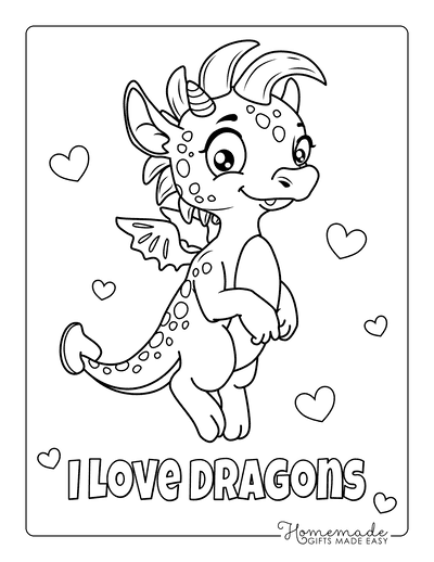 Free dragon coloring pages for kids adults