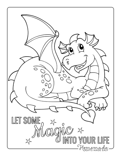 Free dragon coloring pages for kids adults