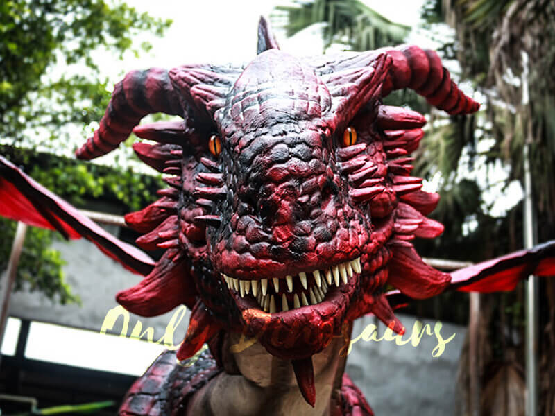 Amazing adult dragon costume black red only dinosaurs