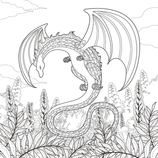 Mystery dragon coloring page stock vector by kchungtw