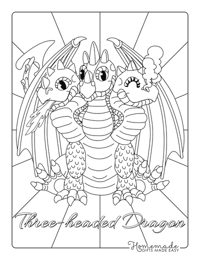 Free dragon coloring pages for kids adults