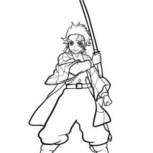 Tanjiro coloring pages printable for free download