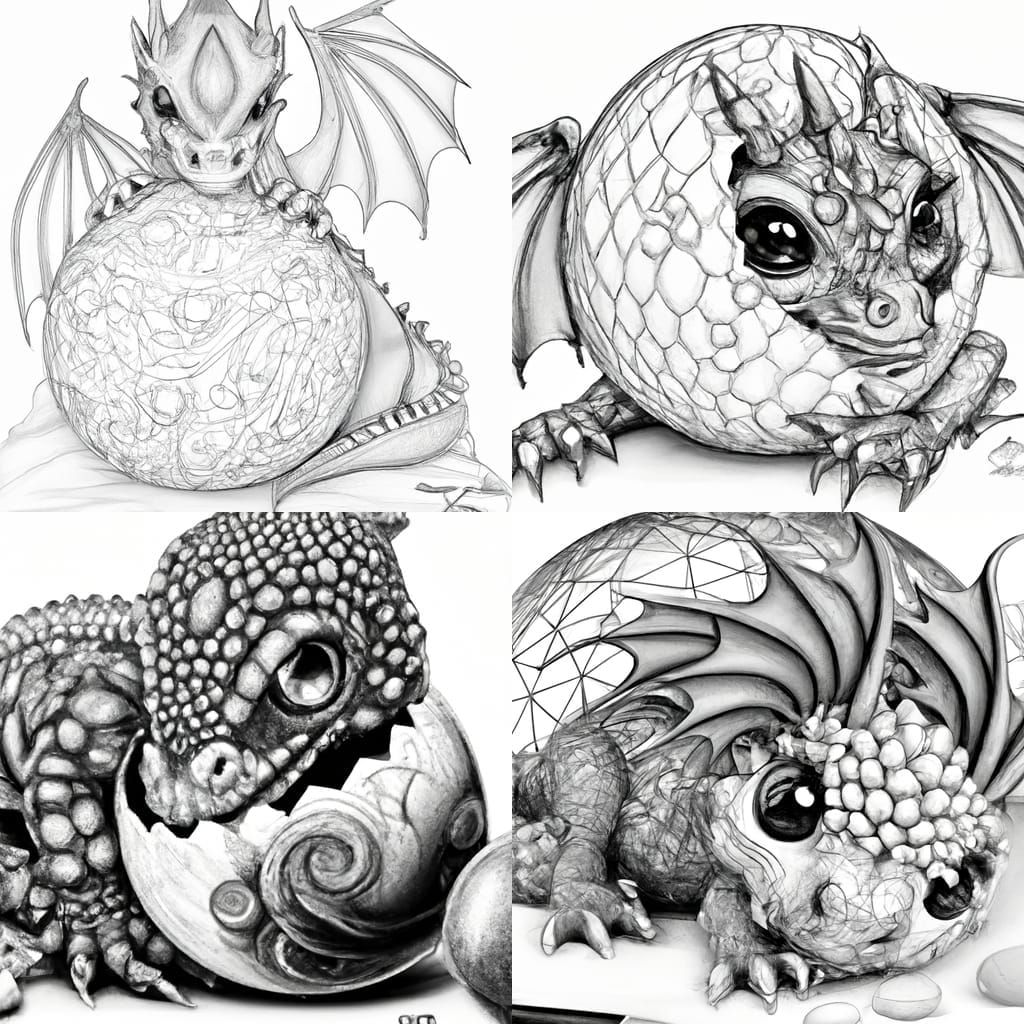 Dragon hatchlings coloring page