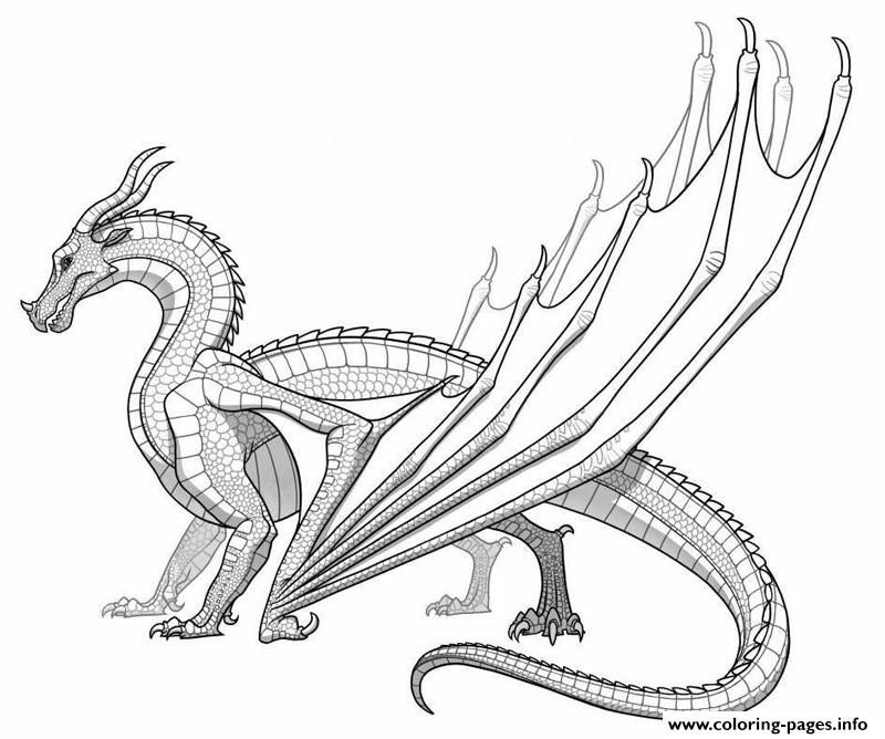 Print realistic dragon for adults coloring pages dragon coloring page wings of fire dragons monster coloring pages