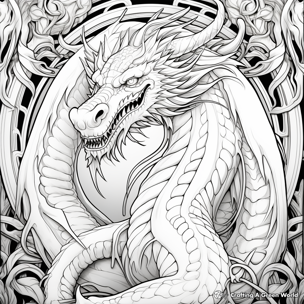 Dragon coloring pages for adults