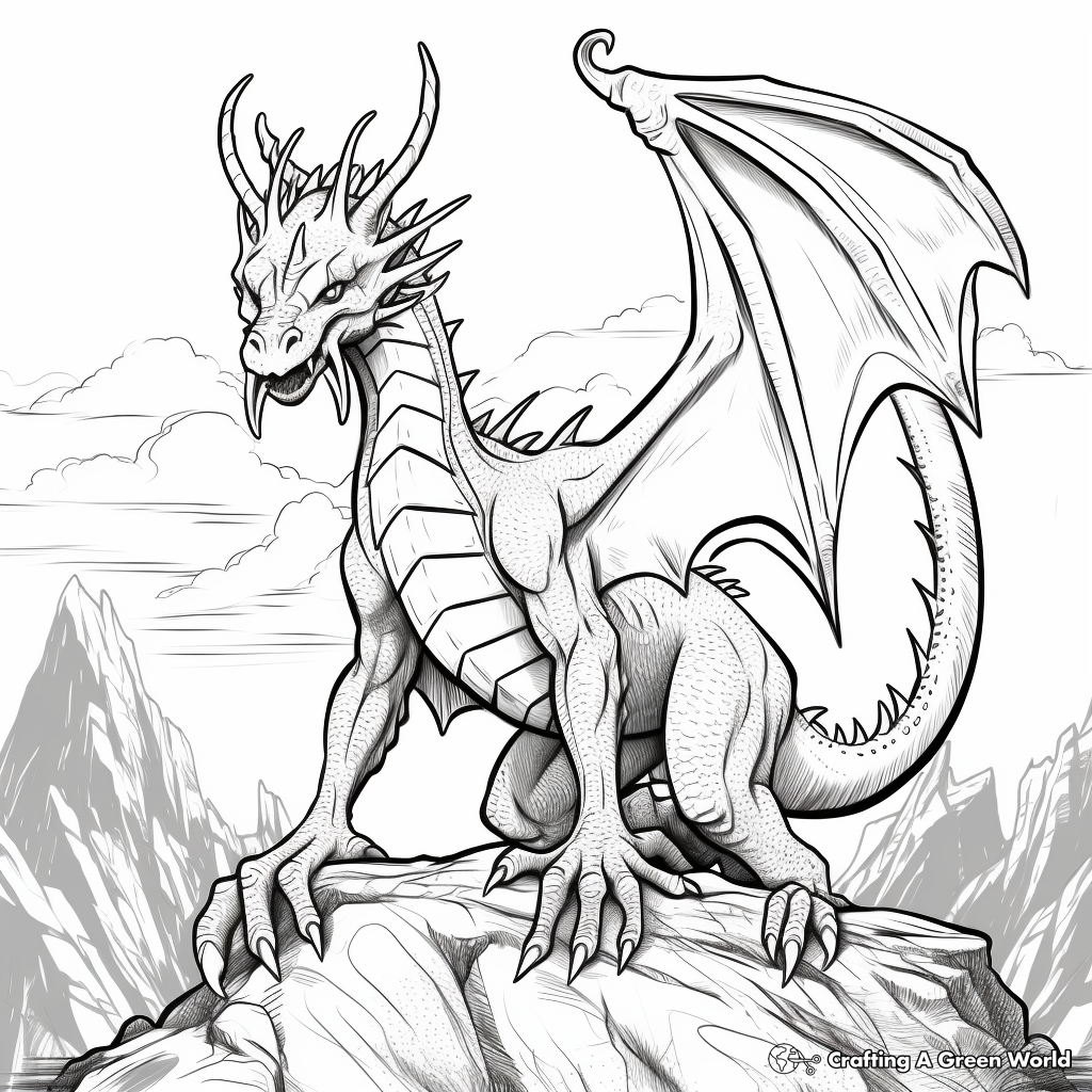 Dragon coloring pages for adults