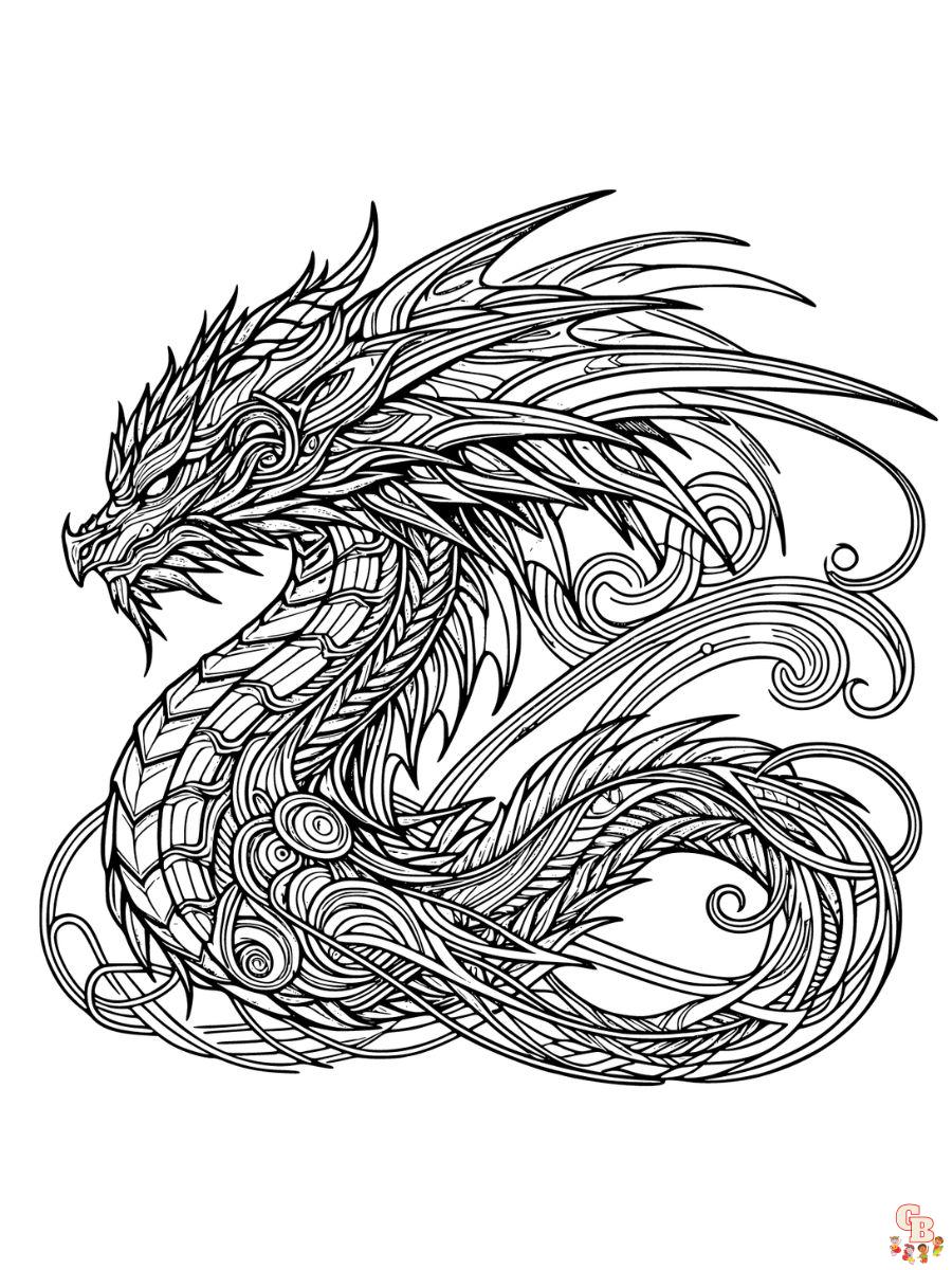 Dragon coloring pages printable and free