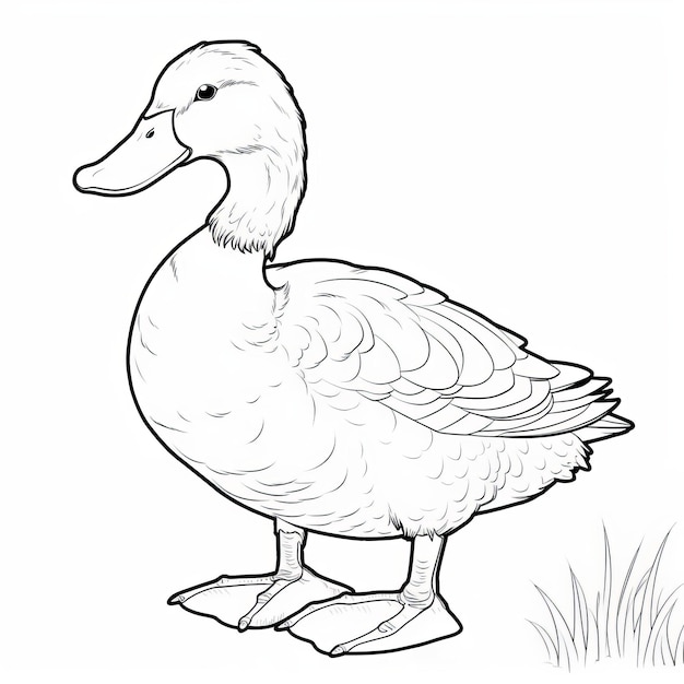 Premium ai image duck coloring pages realistic impressions and simplified outlines