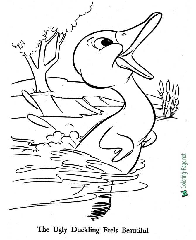The ugly duckling coloring pages