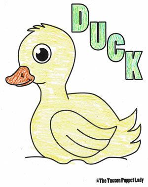 Free duck coloring page â the tucson puppet lady