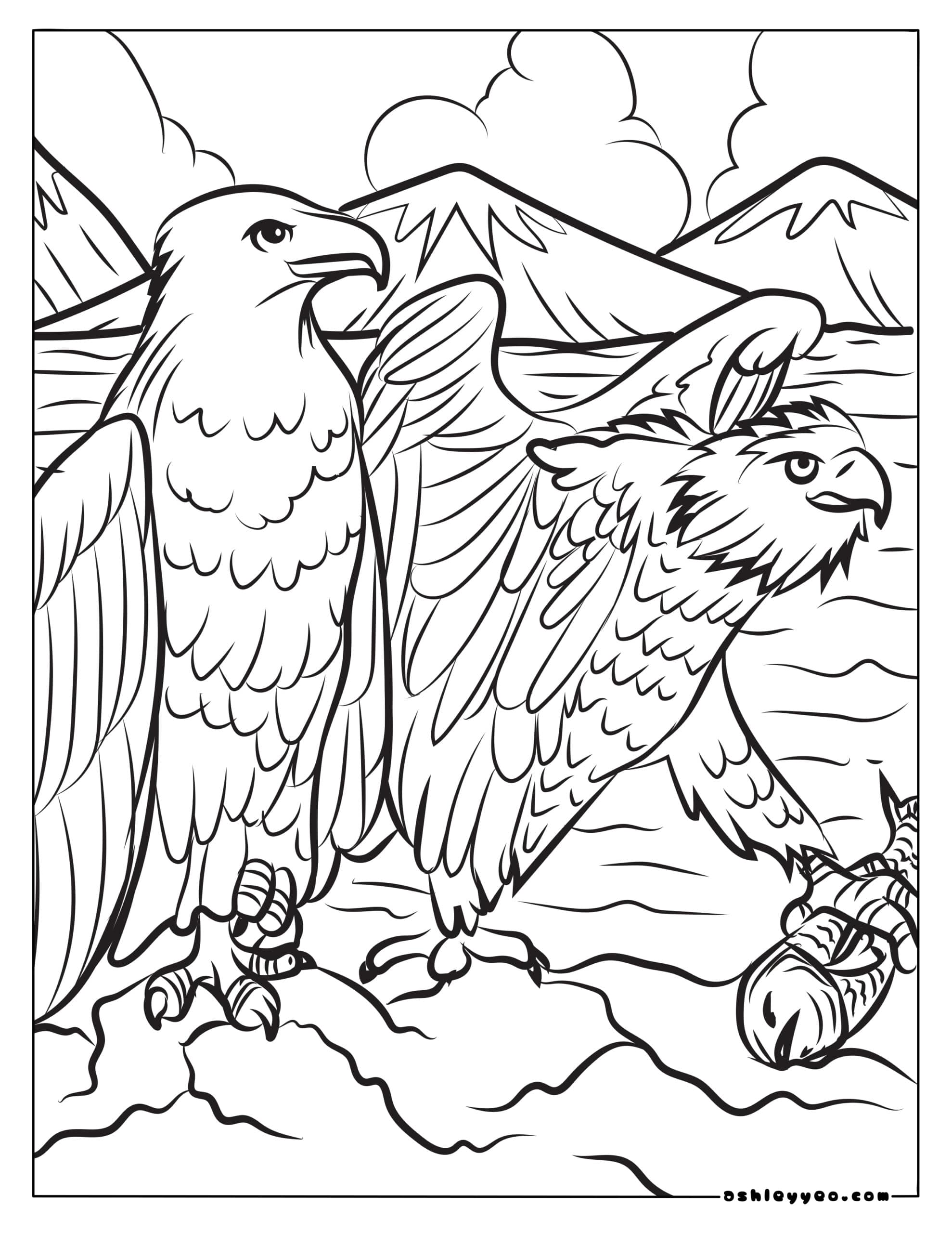 Free eagle coloring pages for kids
