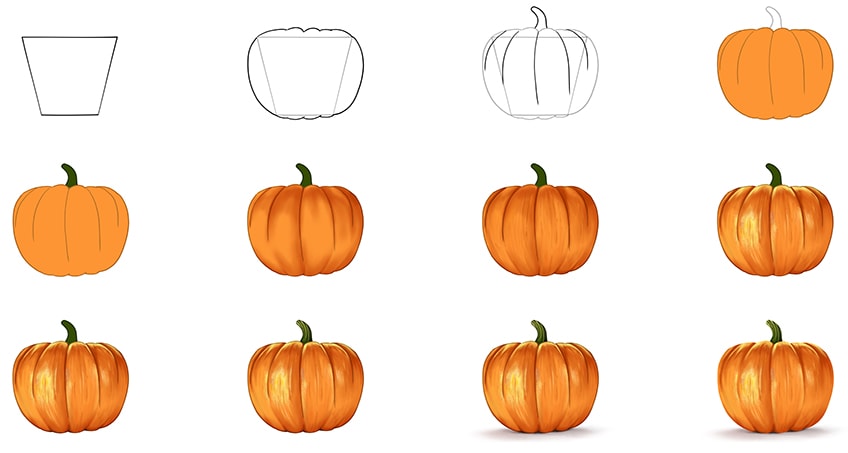 How to draw a pumpkin