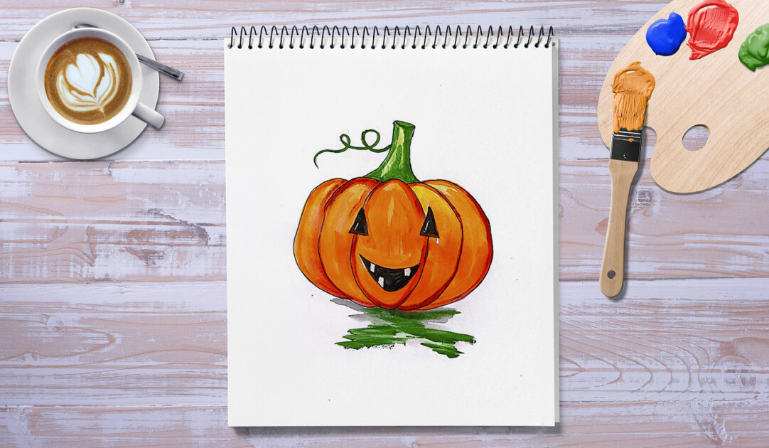 Pumpkin drawing step