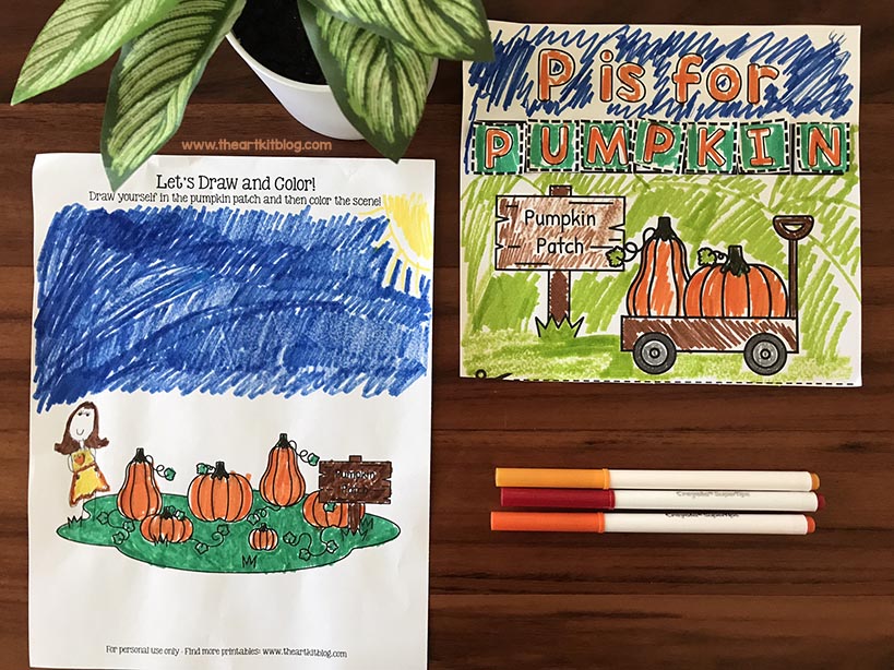 Free pumpkin coloring pages for kids â the art kit