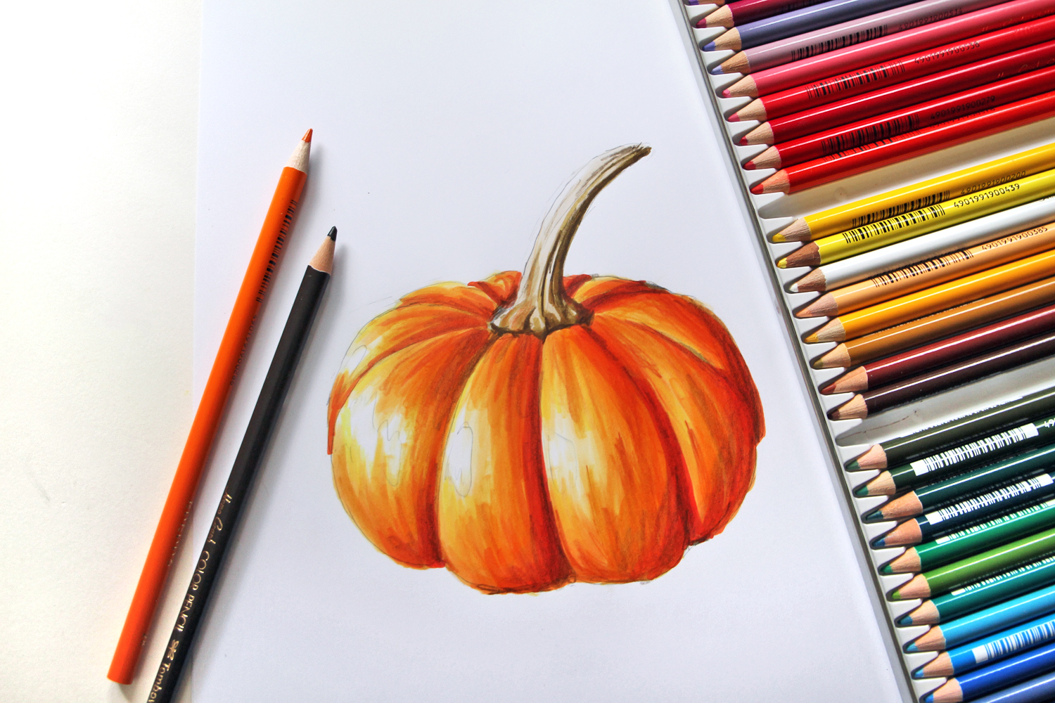 How to draw a realistic pumpkin