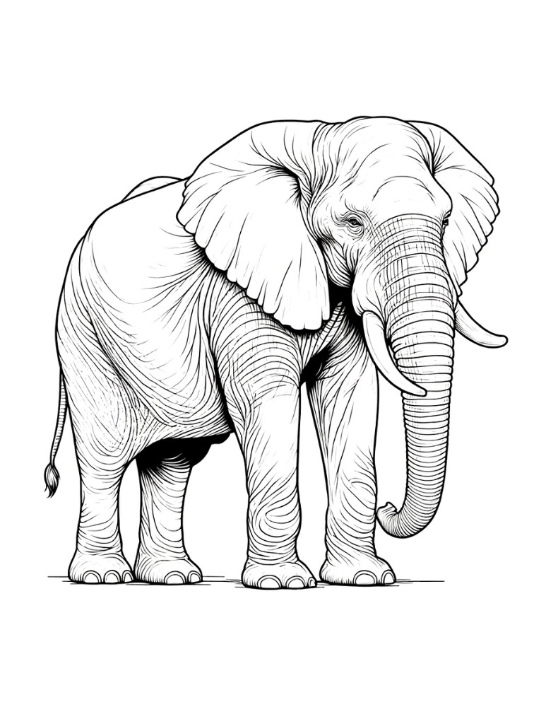 Free printable elephant coloring pages