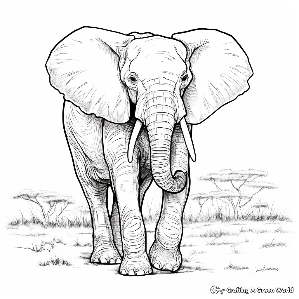 Elephant for adults coloring pages