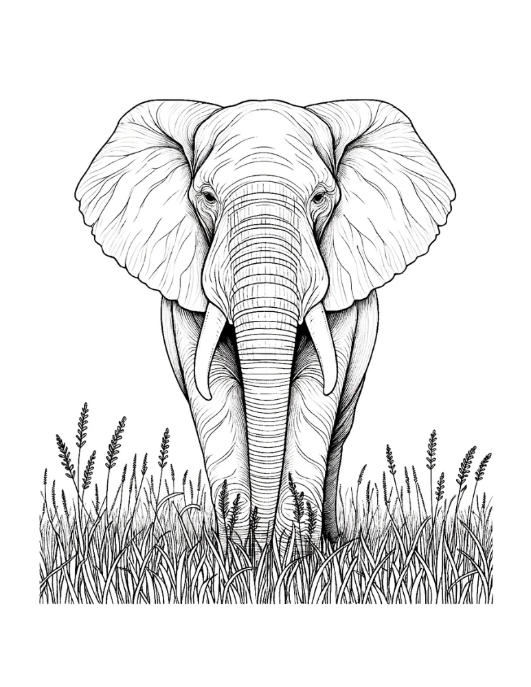 Free printable elephant coloring pages