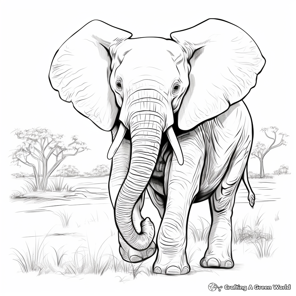 African elephant coloring pages