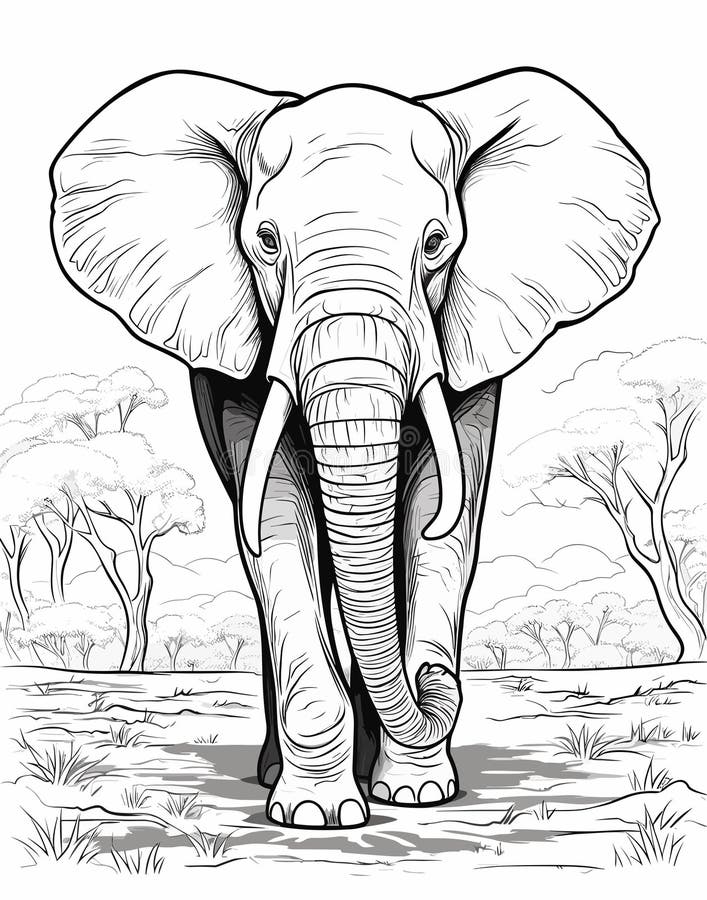 Elephant coloring adults stock illustrations â elephant coloring adults stock illustrations vectors clipart
