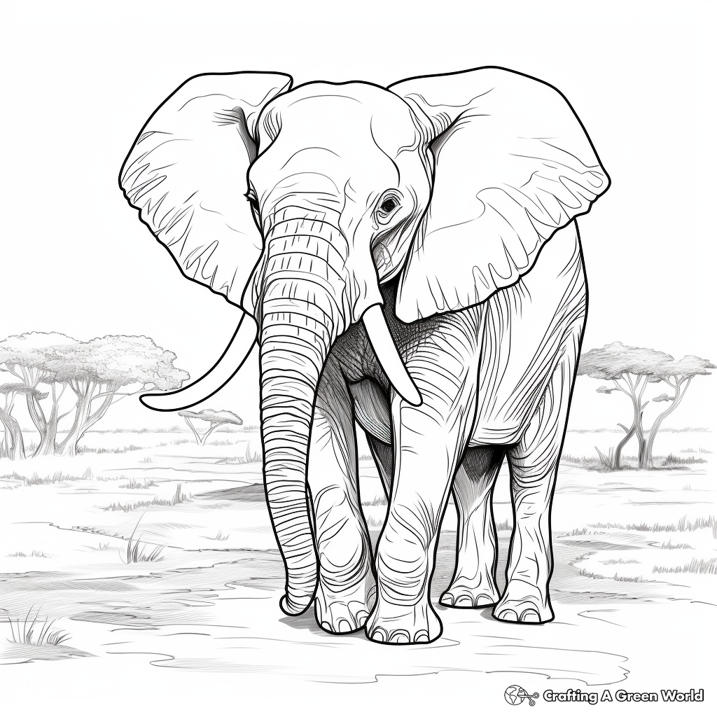 Elephant for adults coloring pages