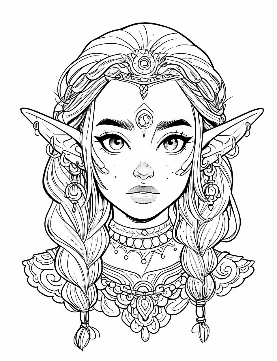 Stunning elf coloring pages for kids and adults