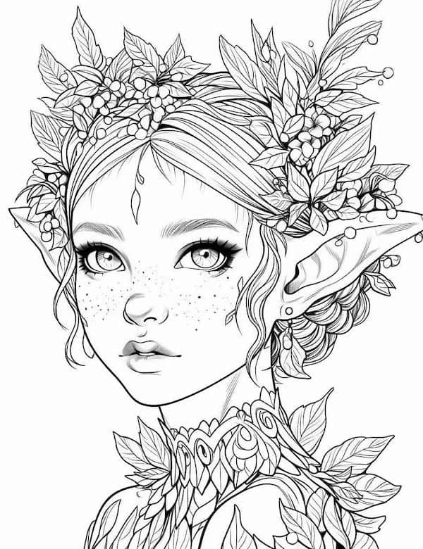 Stunning elf coloring pages for kids and adults