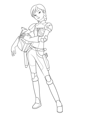 Star wars rebel sabine wren coloring page free printable coloring pages