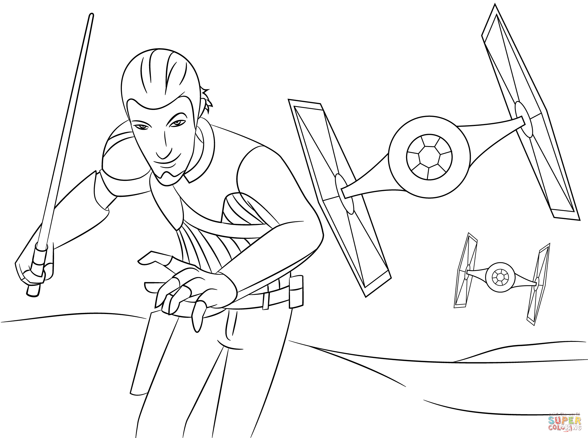 Star wars rebels kanan coloring page free printable coloring pages