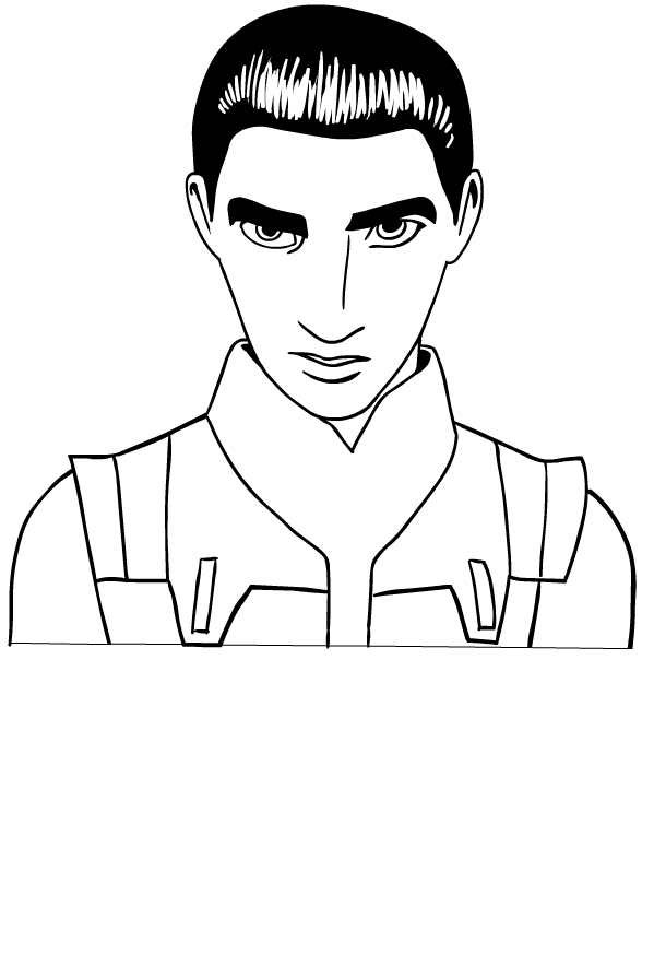 Drawing of ezra bridger di star wars rebels coloring page