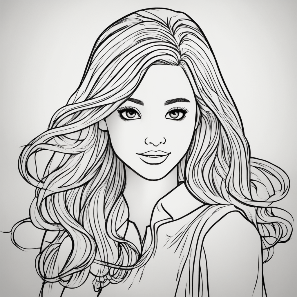 Line art woman face