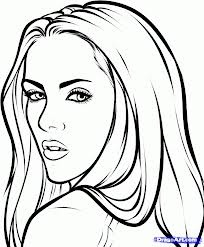 Coloring page outline drawings face drawing portrait drawing