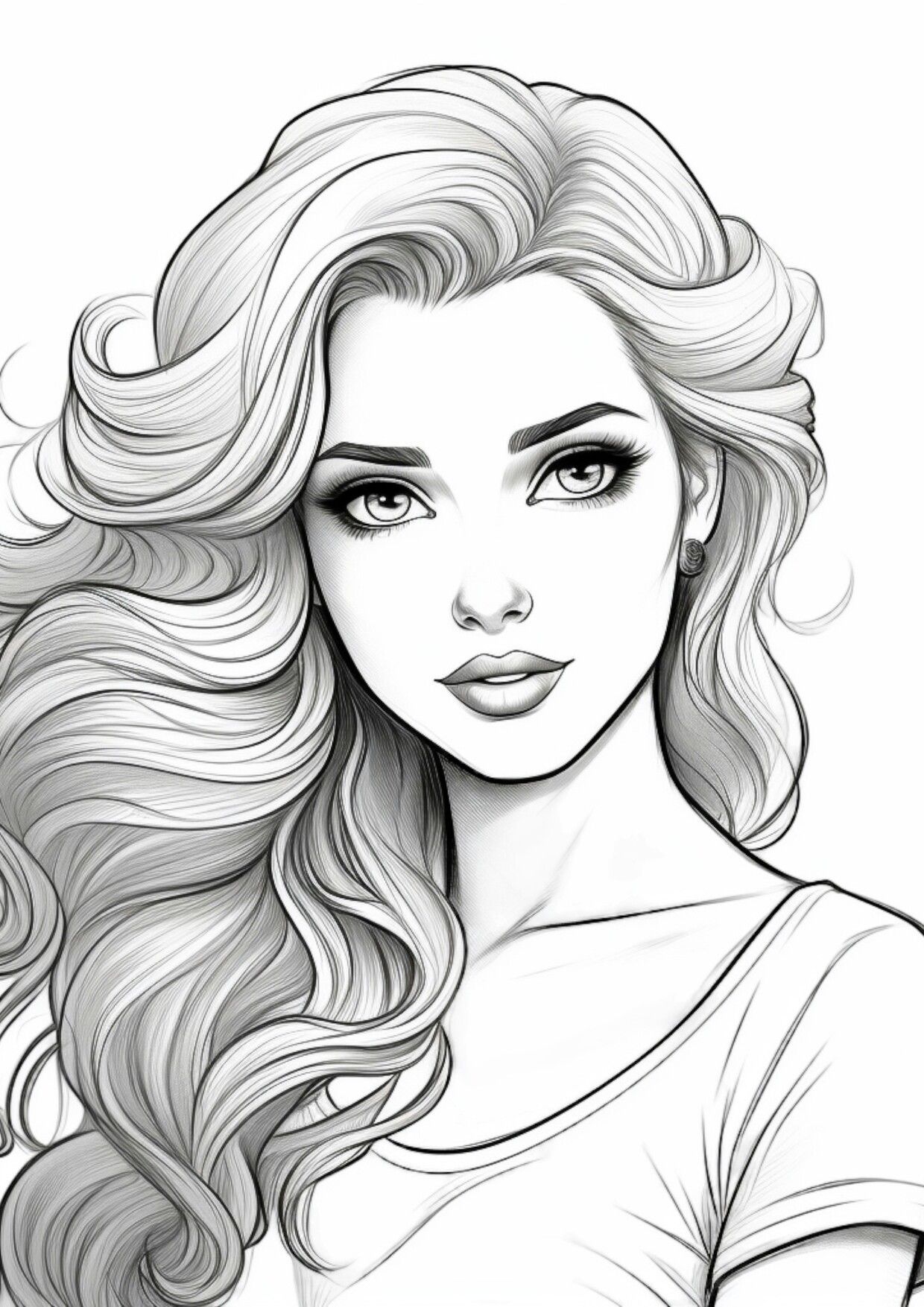 Pin by harrison on my saves coloring book art beauty art drawings girl face drawing