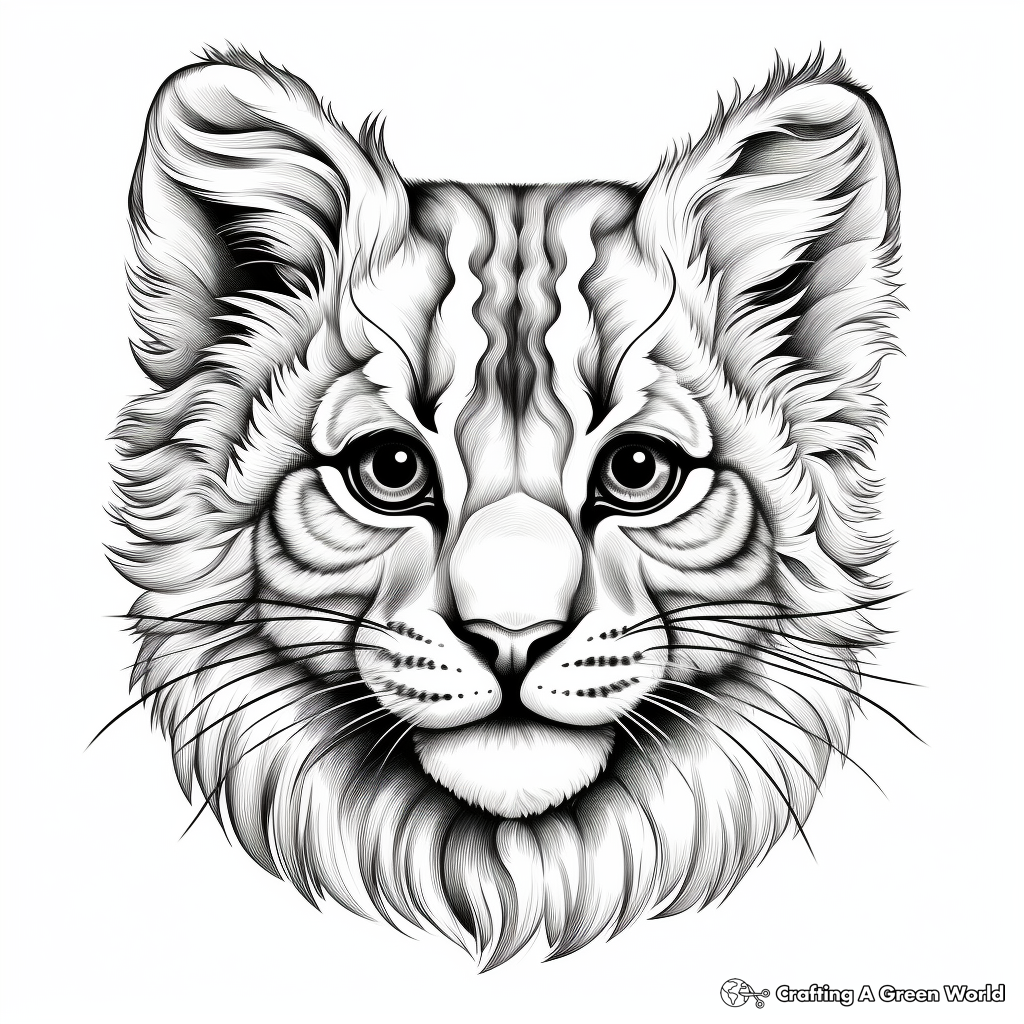 Cat face coloring pages