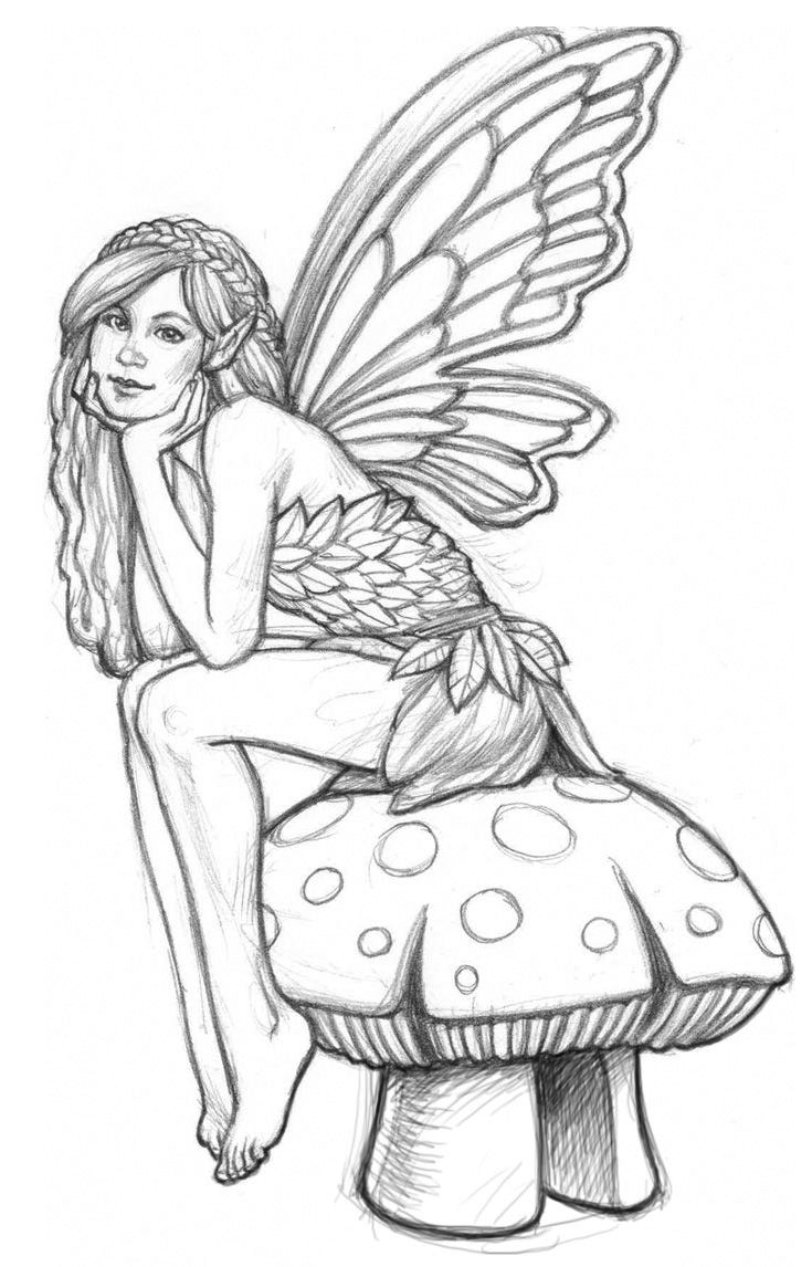 Fairy coloring pages for adults