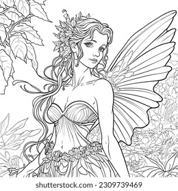 Flower fairy sketch stock photos