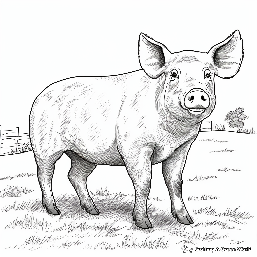 Realistic farm animal coloring pages