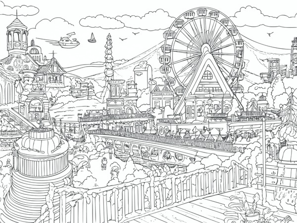 Carousel coloring book bilder stockbilder d