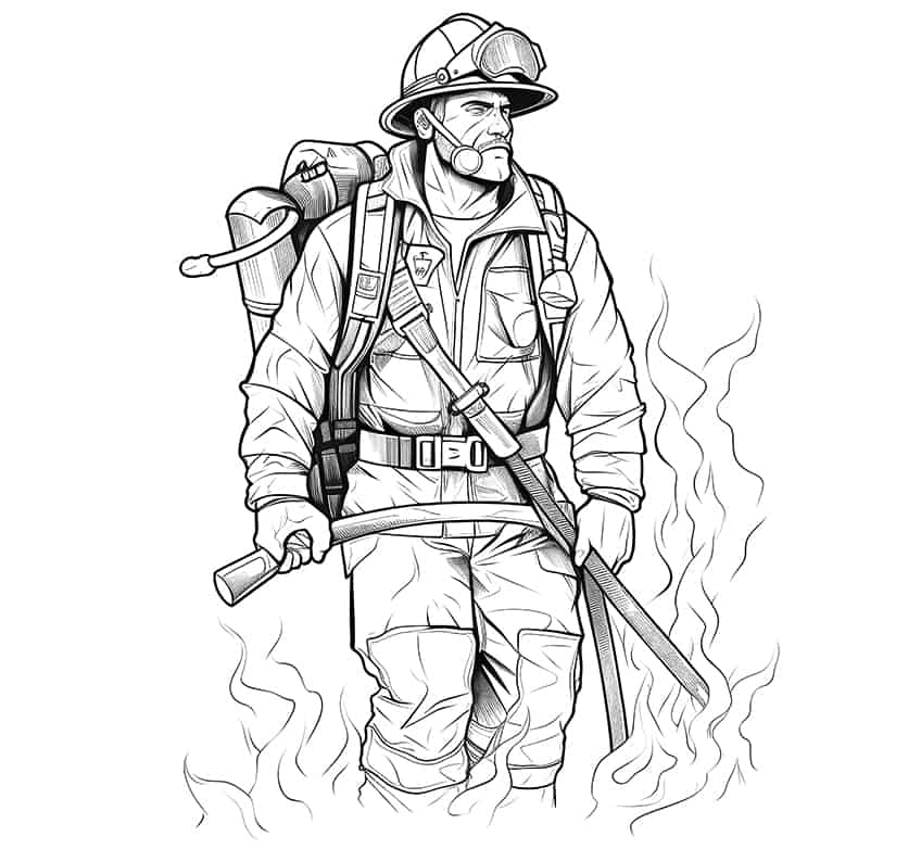 Firefighter coloring pages