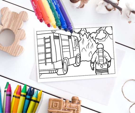 Real firefighter coloring pages fireman and firewoman