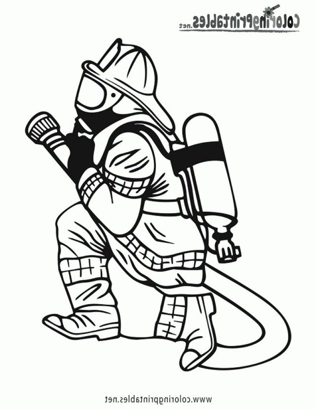 Great picture of firefighter coloring pages