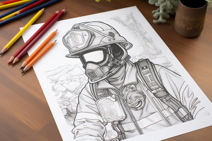 Firefighter coloring pages