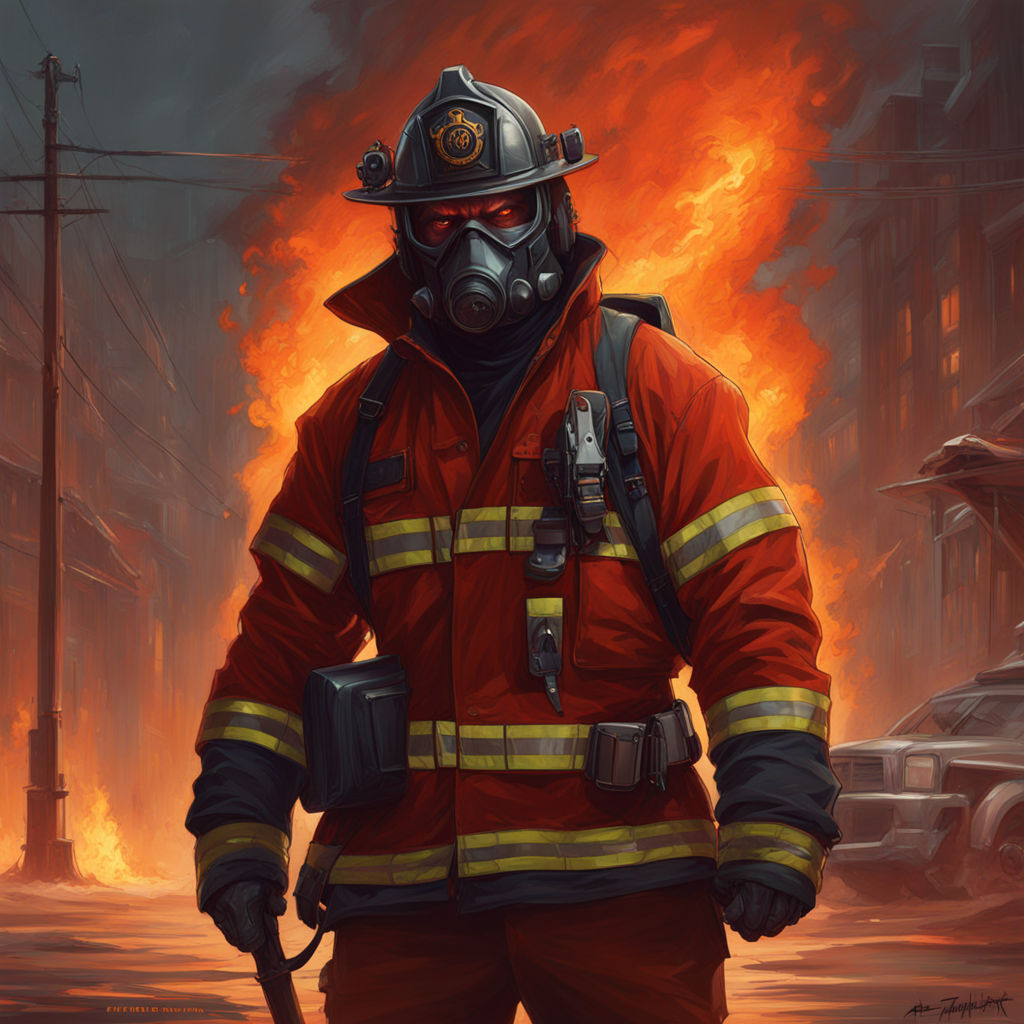 Colouring page firefighter