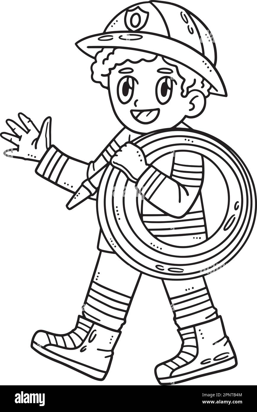 Fireman drawing black and white stock photos images